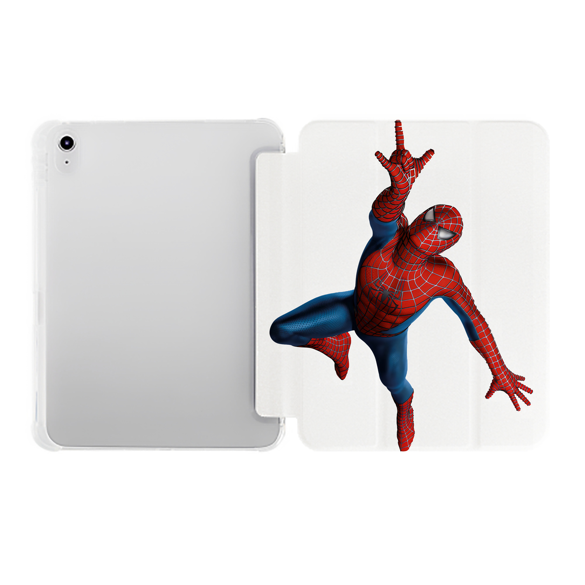 （画像用） Spider Man スパイダーマン IPad ケース ペン収納付き 三つ折りスタンド PUレザー×シリコン 対応機種9.5/10.5/10.9インチ